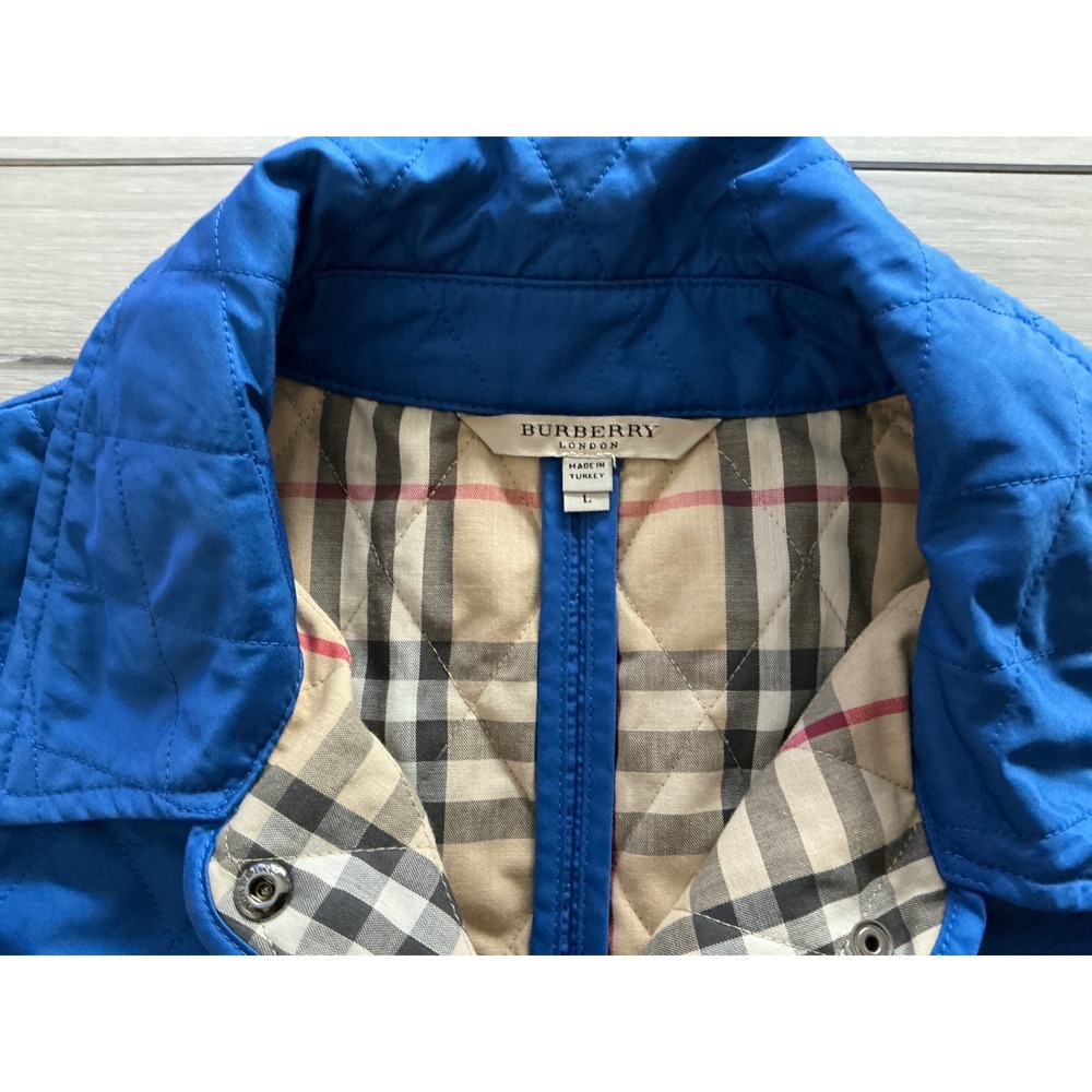 BURBERRY Diamond Quilted‎ Thermoregulated Jacket Blue Women's Size Large NWOT - Picture 7 of 7
